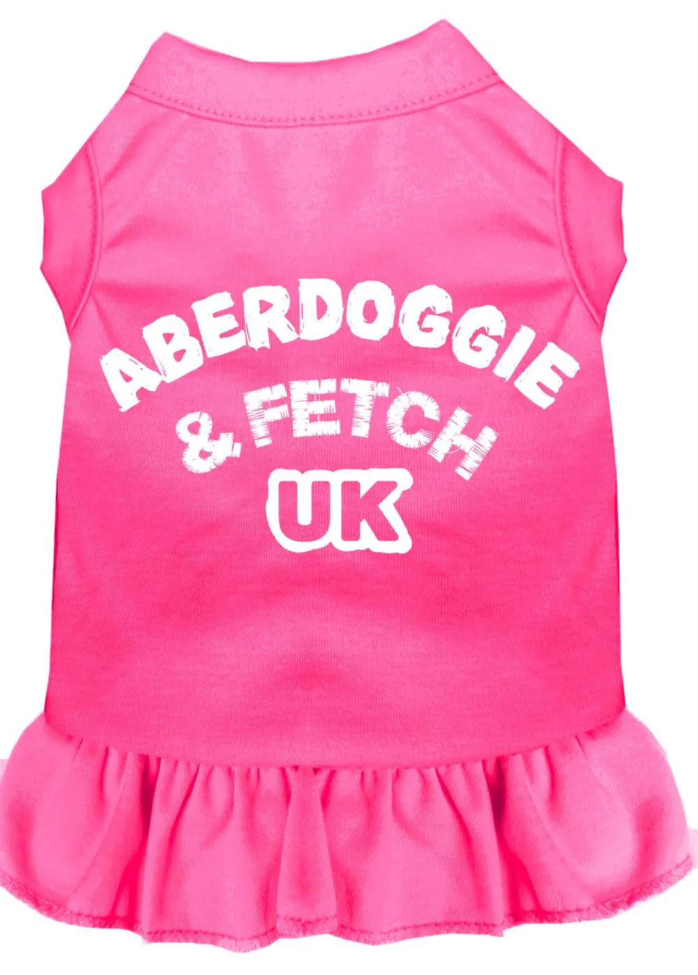 Aberdoggie Uk Screen Print Dress Bright Pink Xs (8)