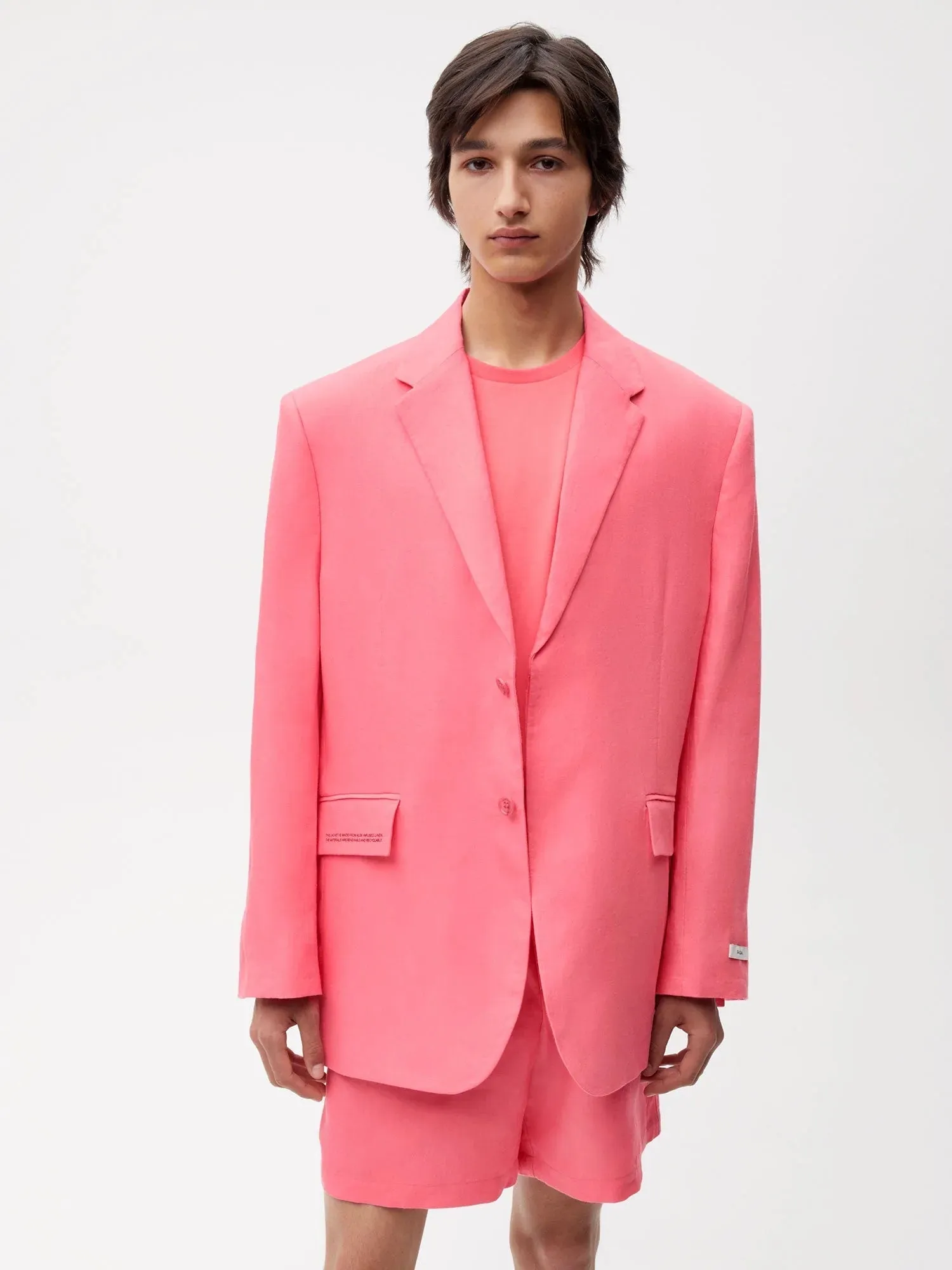 Aloe Linen Tailored Blazer—lotus pink