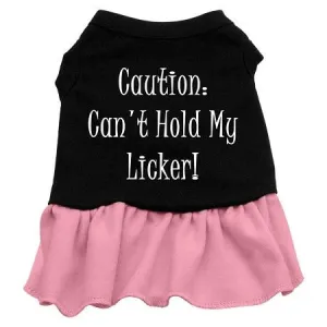 Can't Hold My Licker Screen Print Dress Black with Pink XXL (18)