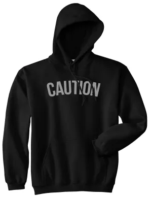 Caution Mens Pullover Hoodie