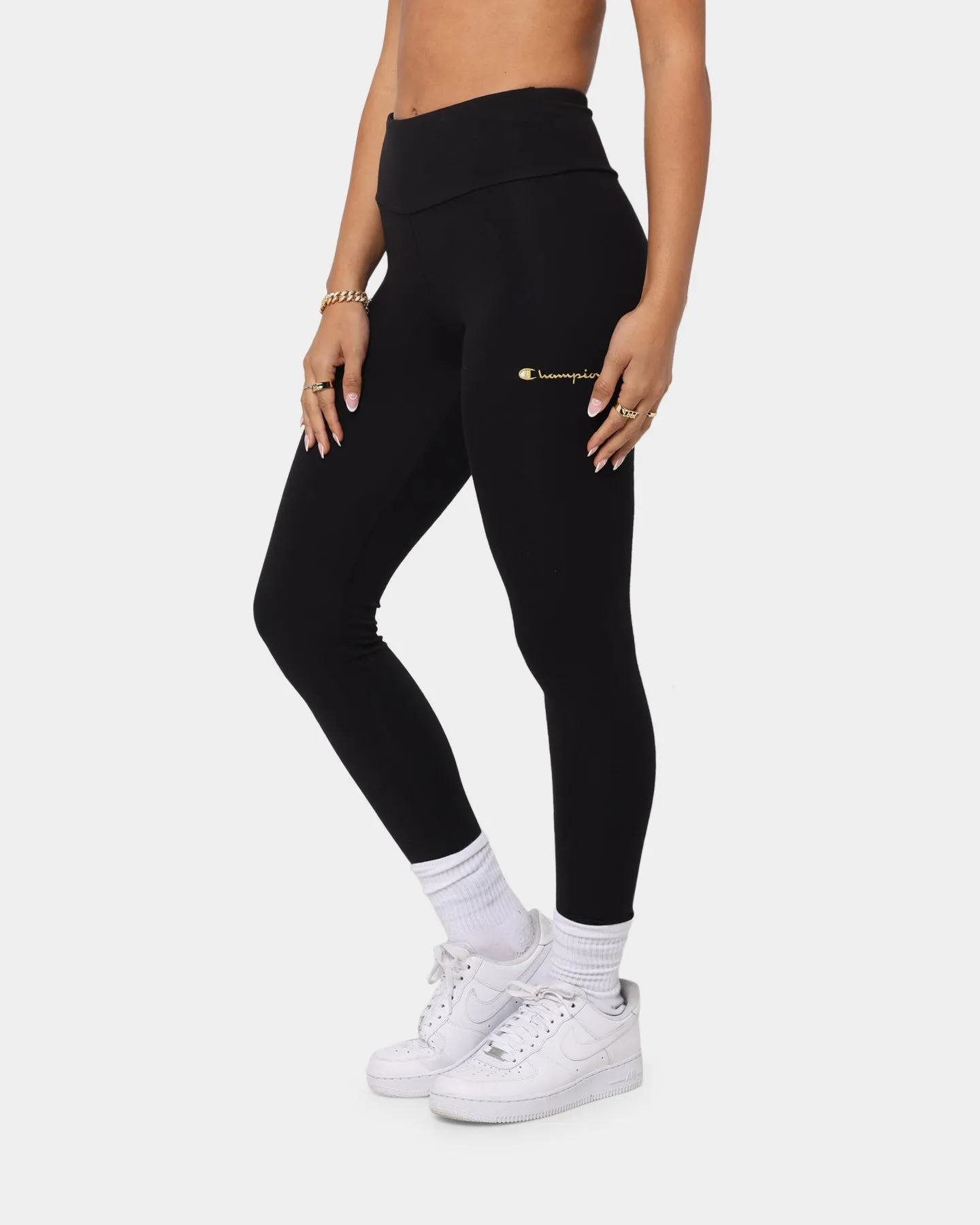 Champion Women's High Rise Leggings Black/Gold