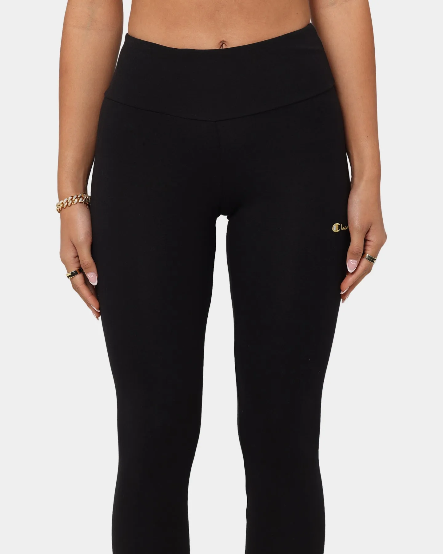 Champion Women's High Rise Leggings Black/Gold