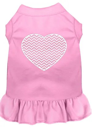 Chevron Heart Screen Print Dress Light Pink Lg (14)