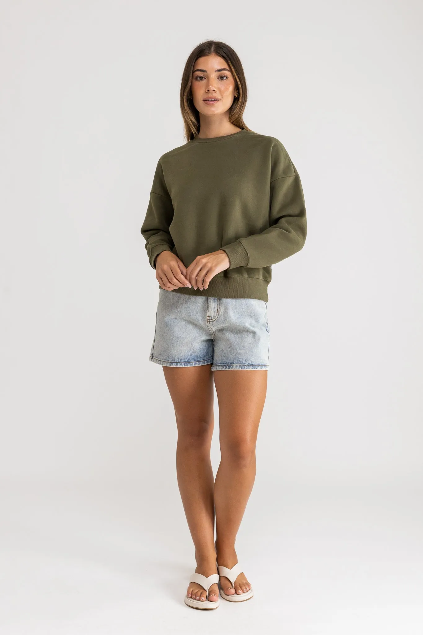 Classic Crew Neck Fleece Olive