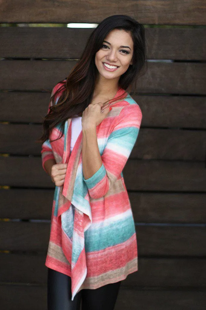 Coral And Jade Cardigan