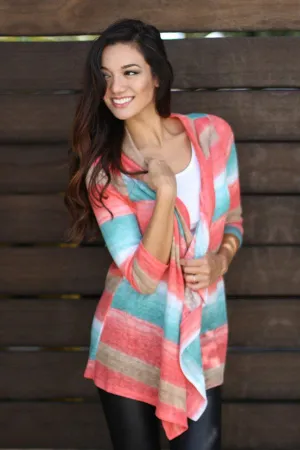 Coral And Jade Cardigan