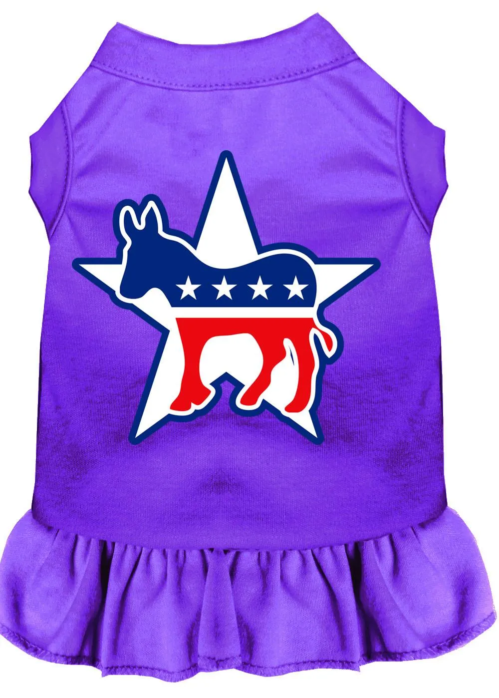 Democrat Screen Print Dress Purple Xs (8)