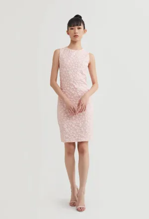 Floral Embossed Jacquard Midi Dress