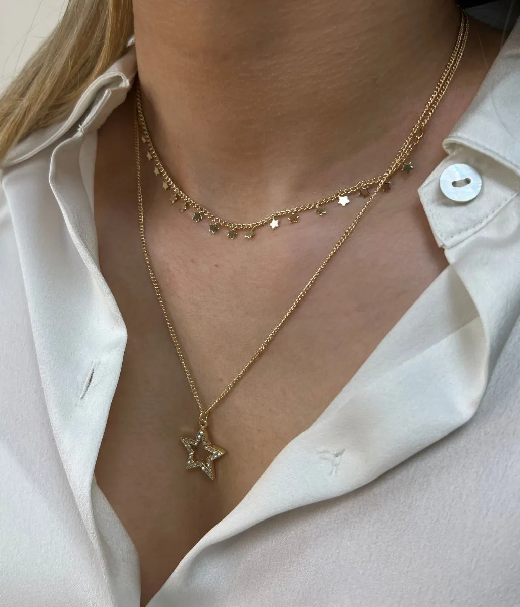 Gold Star Layered Necklace