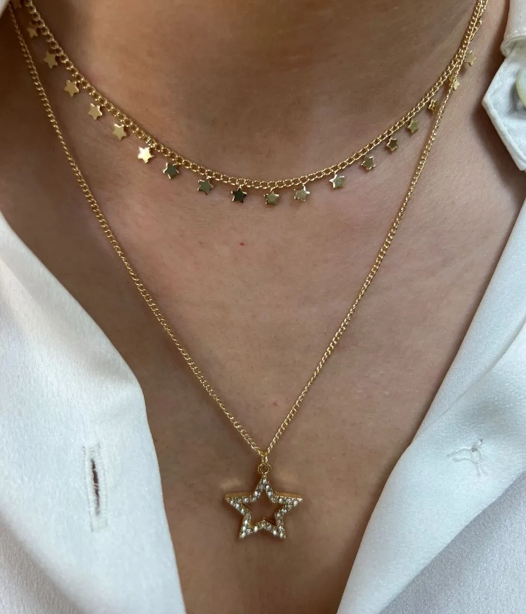 Gold Star Layered Necklace