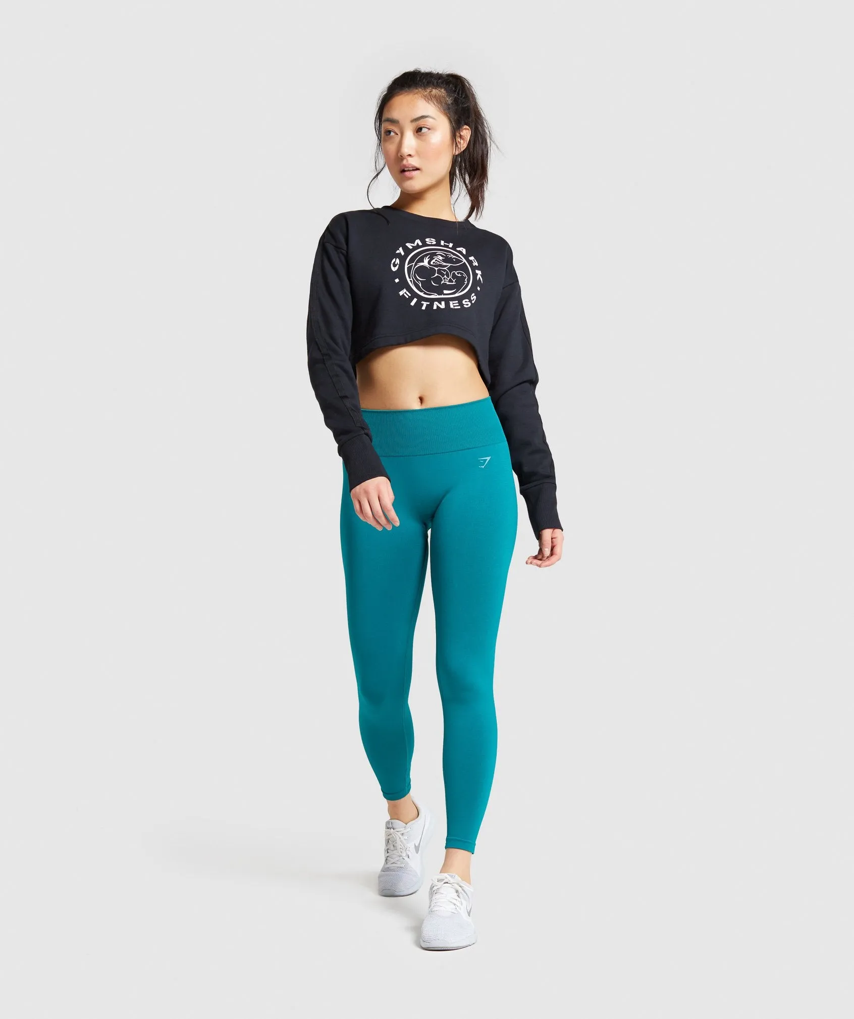 Gymshark Fit Mid Rise Leggings - Emerald/Aqua Green