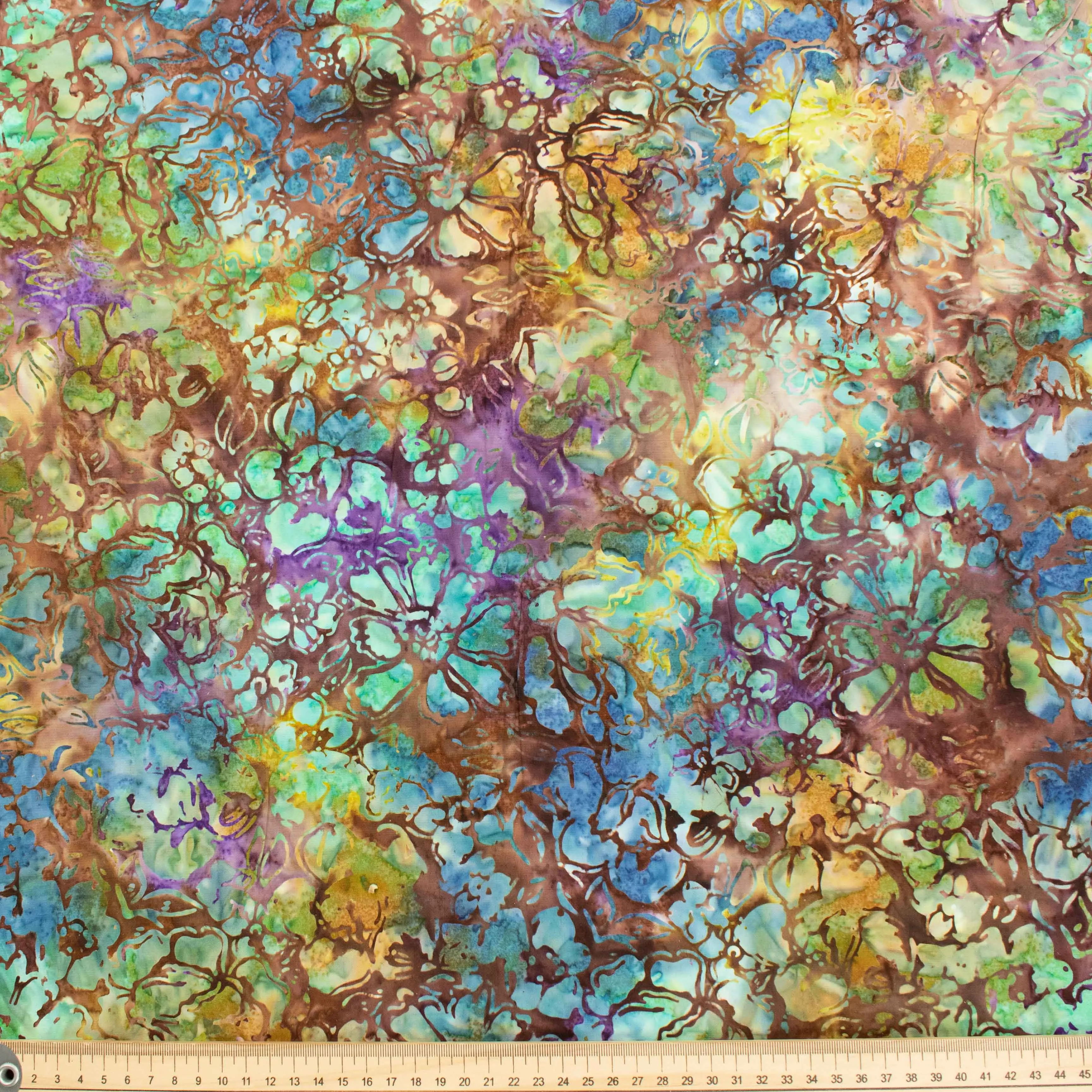 Handmade Batik Fabric-13 Multi-Colour Floral Cotton Prints