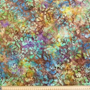 Handmade Batik Fabric-13 Multi-Colour Floral Cotton Prints