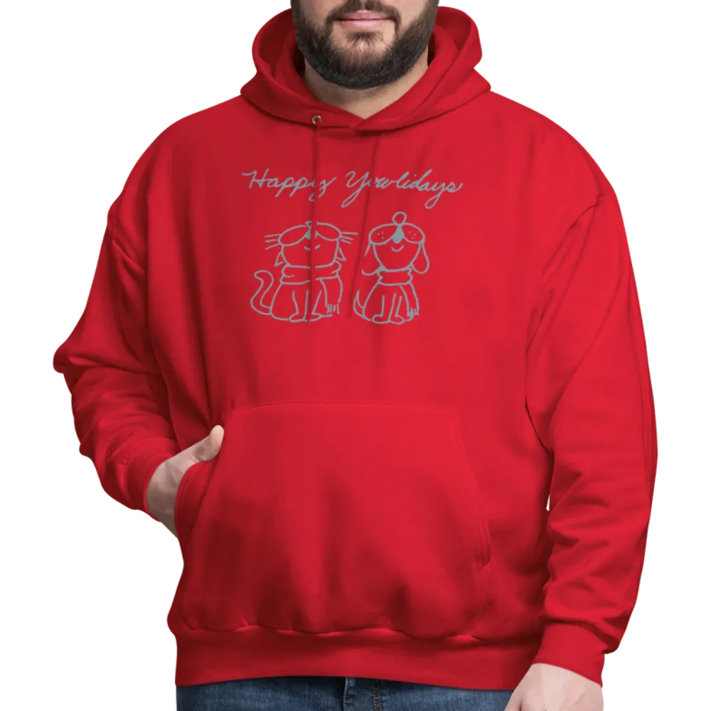 Happy Yowlidays Metallic-Print Hoodie