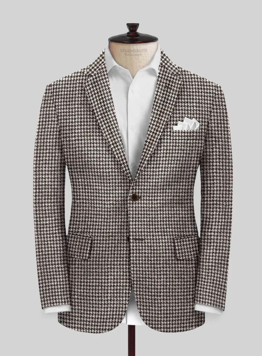 Harris Tweed Houndstooth Ebony Brown Jacket