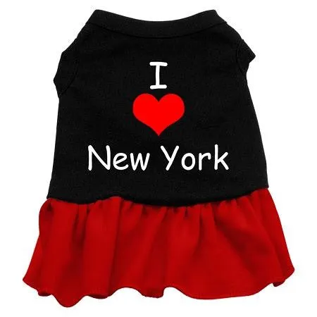 I Heart New York Screen Print Dress Black with Red XS (8)