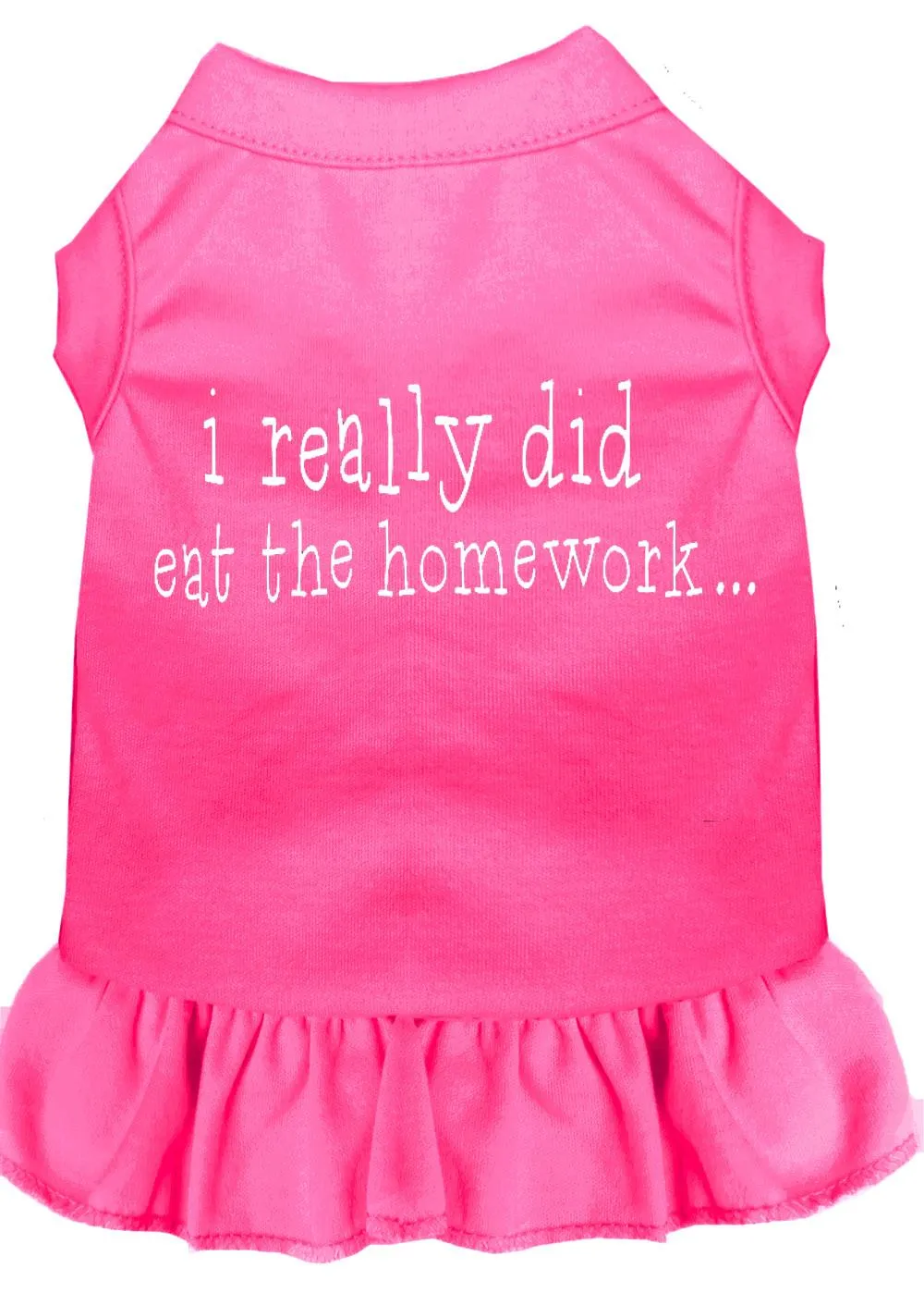 I Really Did Eat The Homework Screen Print Dress Bright Pink Lg (14)