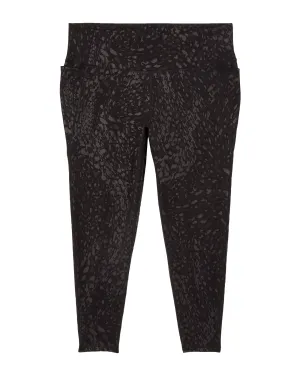 Kenmare Cropped Printed Leggings | Black / Charcoal Grey