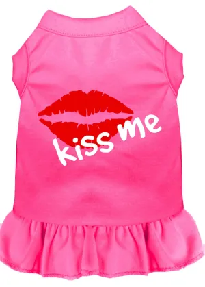 Kiss Me Screen Print Dress Bright Pink Lg (14)