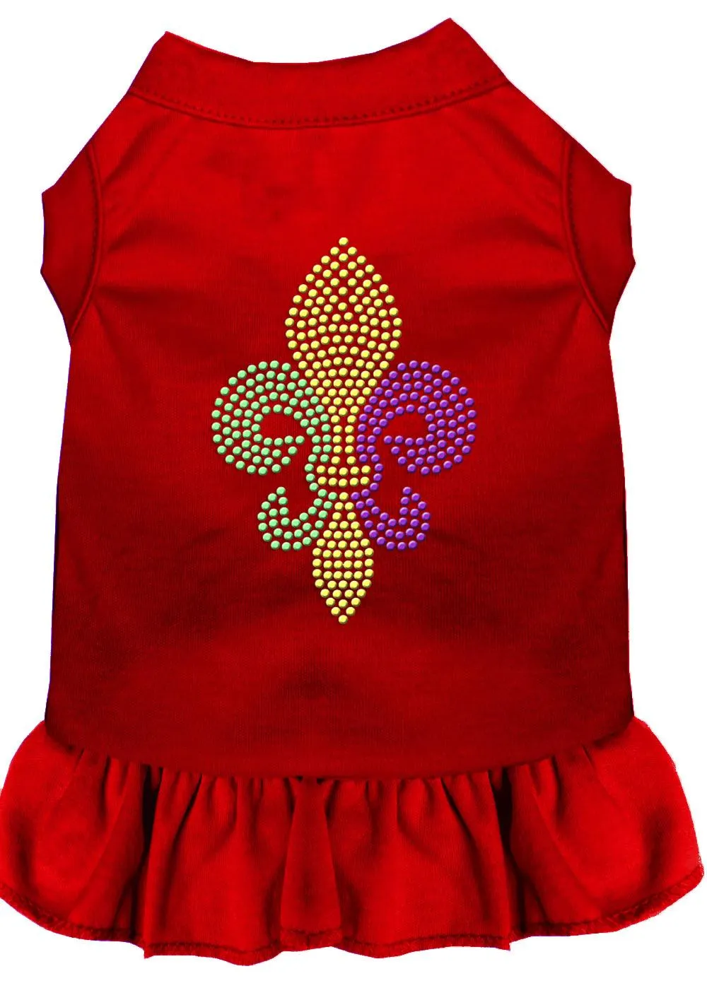 Mardi Gras Fleur De Lis Rhinestone Dress Red Xxl (18)