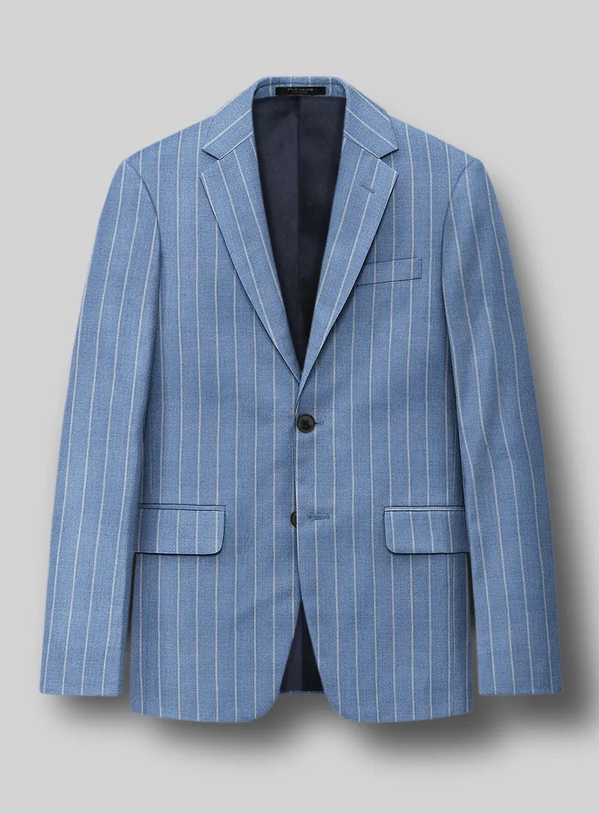 Napolean Gavino Stripe Light Blue Wool Jacket