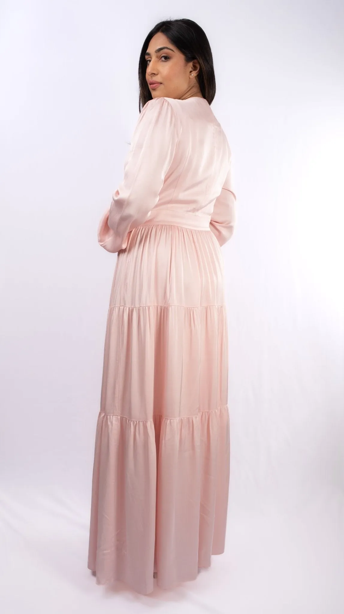 Perfect Elegant Dress for Parties Pink Colour long Sleeves Party Dress - CLEARANCE