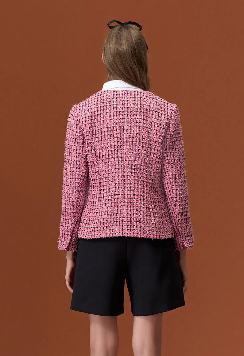 Pink Tweed Fly Jacket