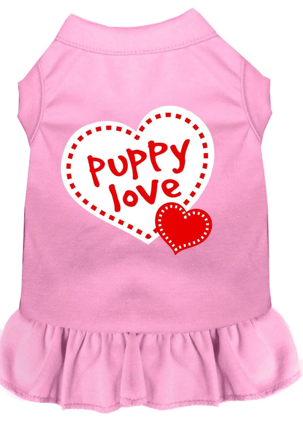 Puppy Love Screen Print Dress Light Pink Sm (10)