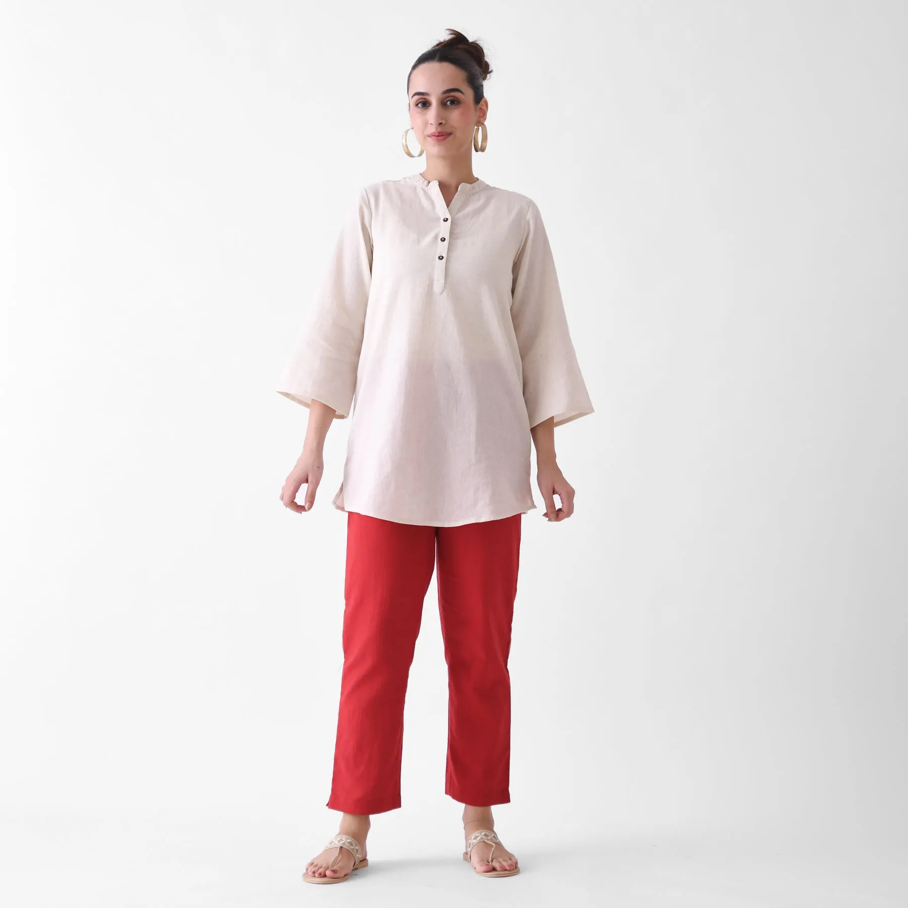 Red Cotton AMPM Pants