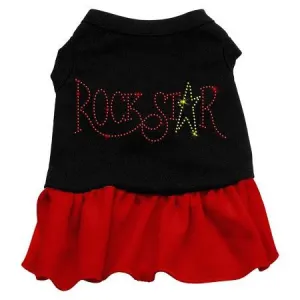 Rhinestone RockStar Dress Black with Red XL (16)