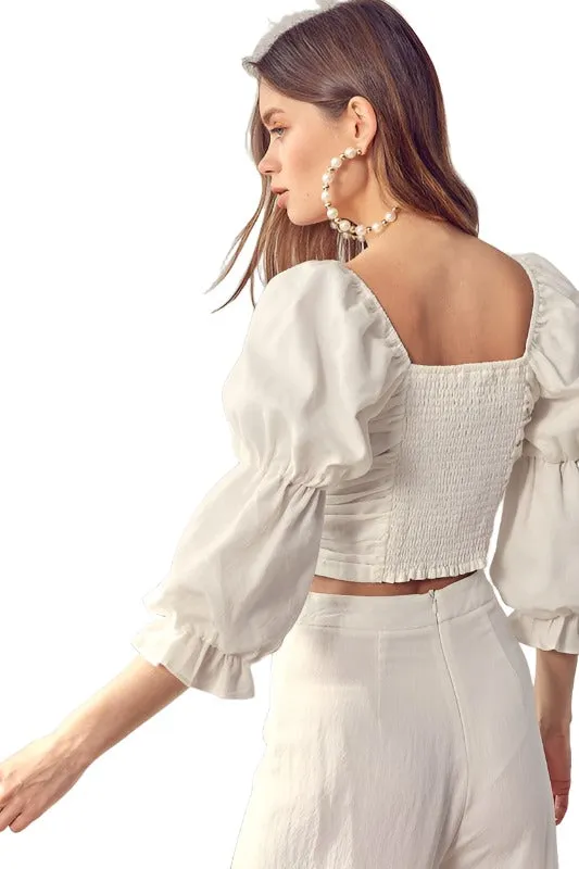 Ruffle Ruched Front Top