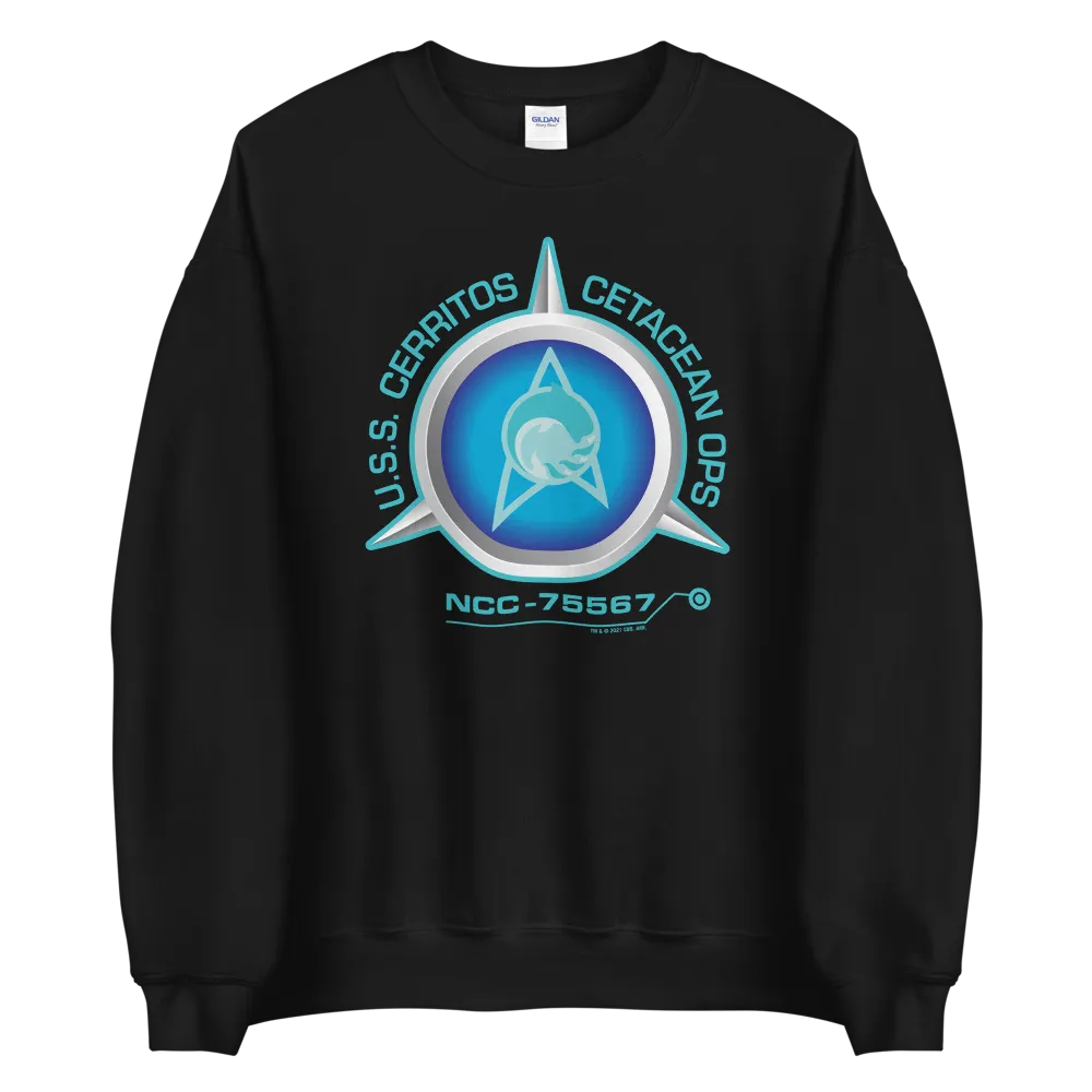 Star Trek: Lower Decks Cetacean Ops Delta Large Logo  Fleece Crewneck Sweatshirt