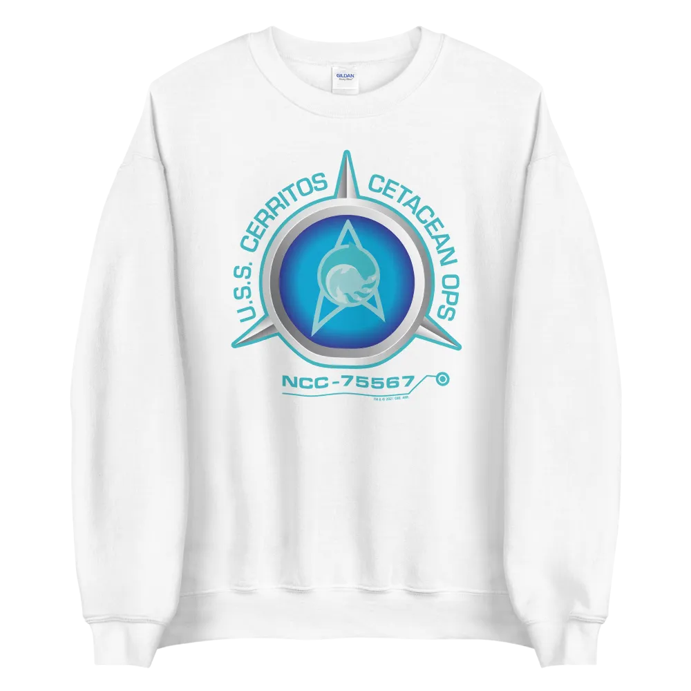 Star Trek: Lower Decks Cetacean Ops Delta Large Logo  Fleece Crewneck Sweatshirt