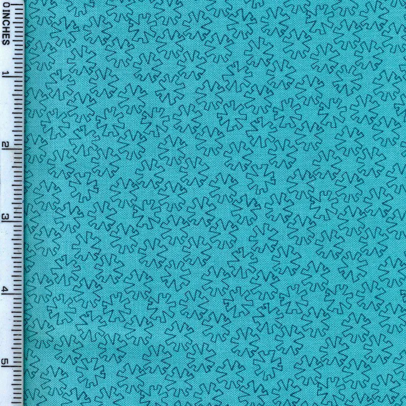 Stof Fabrics Gradiente Irregular Figures on Turquoise Cotton Prints