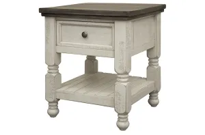 Stonegate Two-tone Solid Pine Rustic 1 Drawer End Table / Nightstand