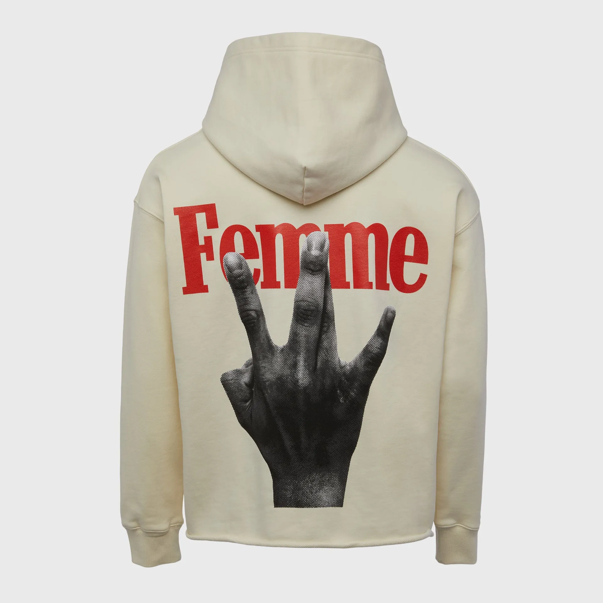 Twisted Fingers Hoodie Cream with Blue and Red