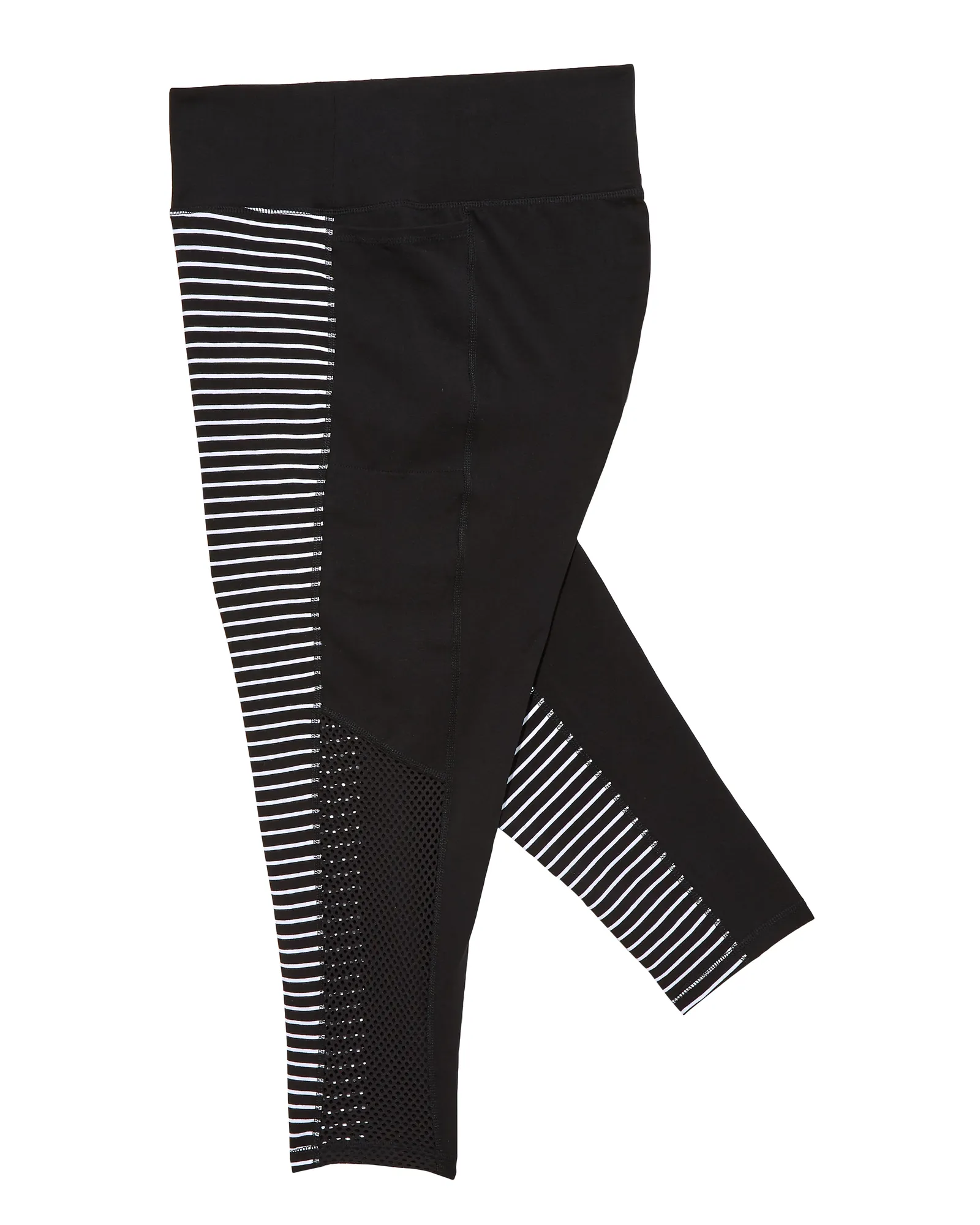 Webster 7/8 Tights with Contrast Panel Print | Black / White