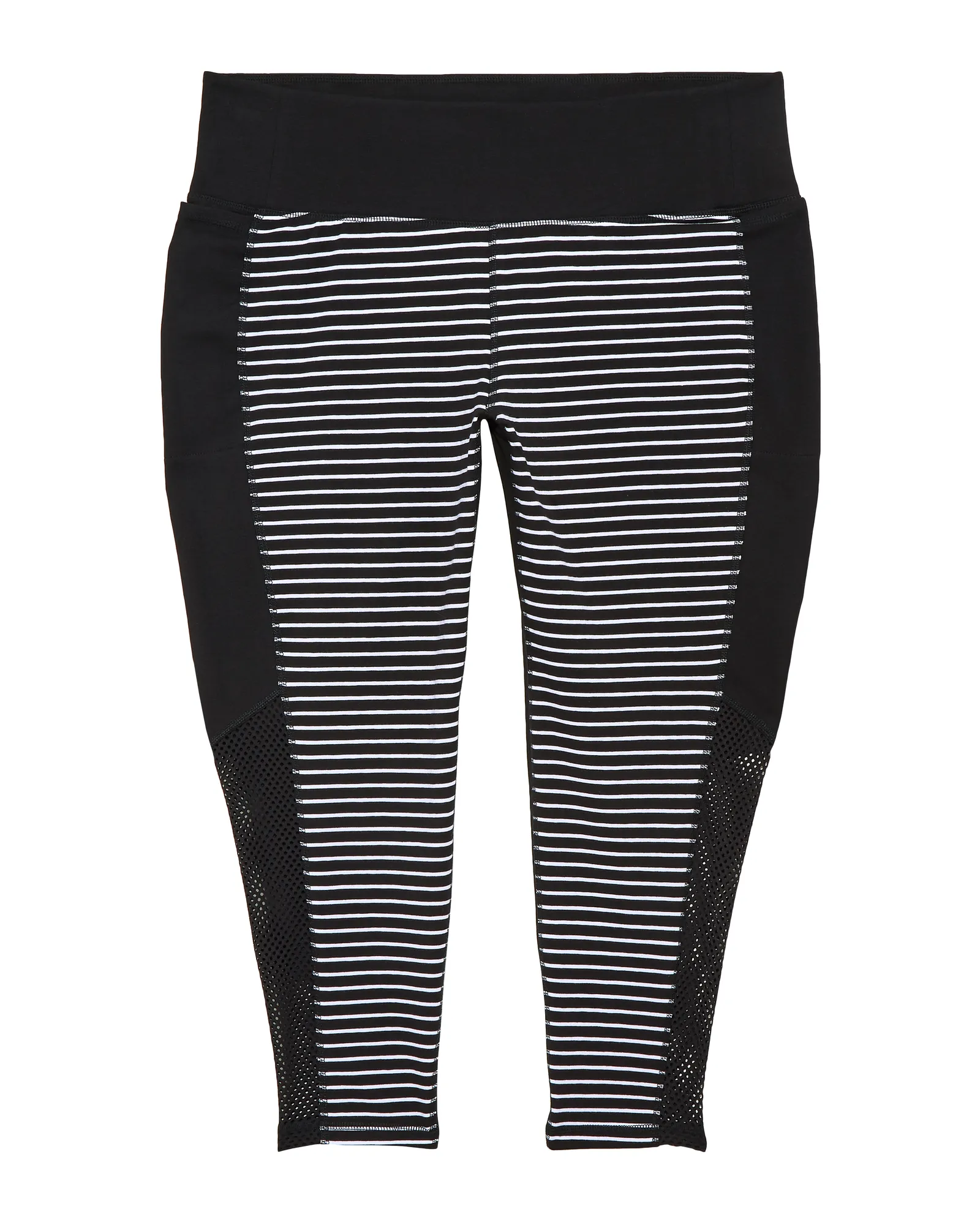 Webster 7/8 Tights with Contrast Panel Print | Black / White