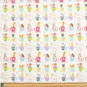 White YouÕre My Cup Of Tea Novelty Cotton Print