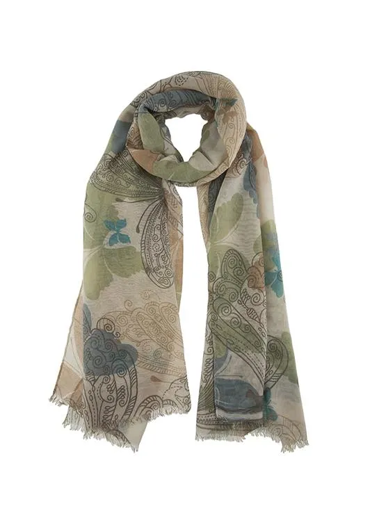 Women's Large Butterfly Print Lightweight Scarf