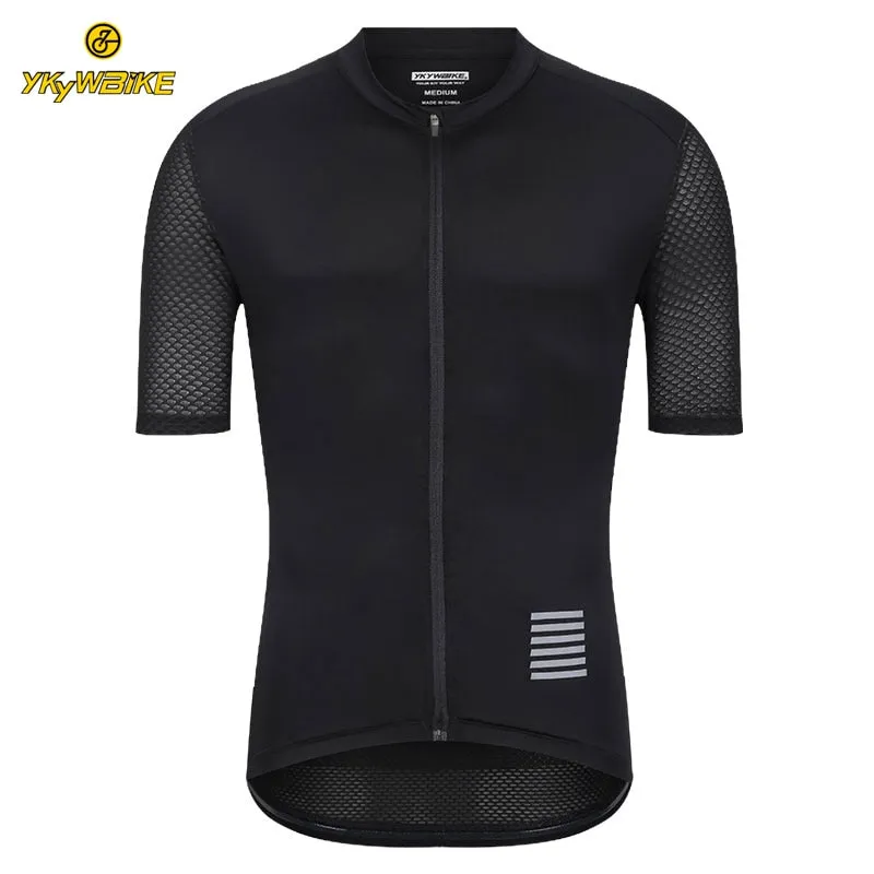 YKYW Men's Cycling Jersey Breathable Back Pocket Summer Reflective Dusk