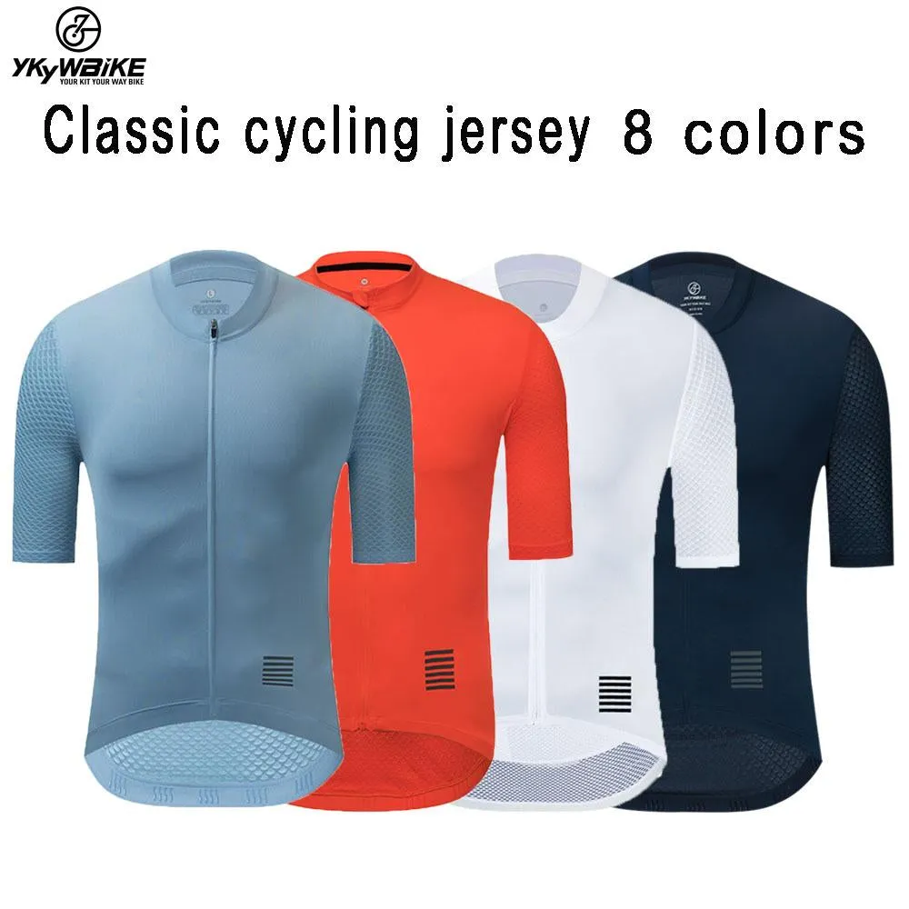 YKYW Men's Cycling Jersey Breathable Back Pocket Summer Reflective Dusk