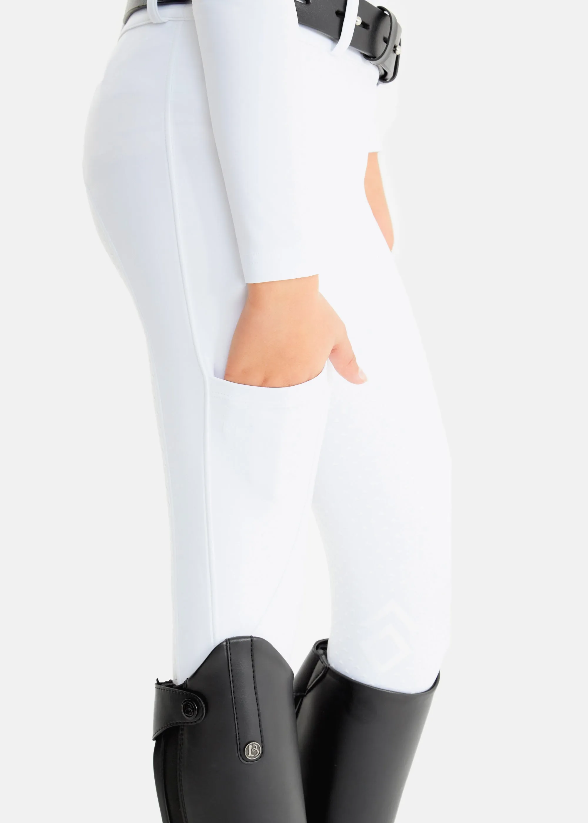 YR White Full Seat Compression Breeches